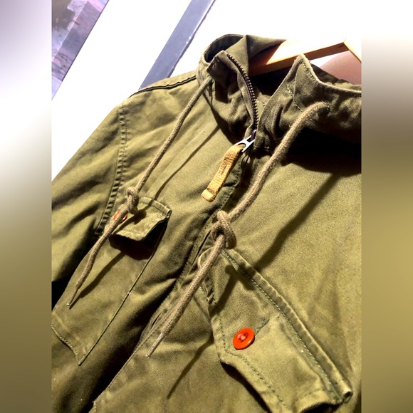 Vintage J. Crew Olive Green XL Jacket Hoodie - Picture 5 of 7